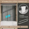 Double Sliding Bathtub Door for Shower Semi Frameless Bypass Glass Shower Doors for Bath Tub with Tempered Glass Brushed 2