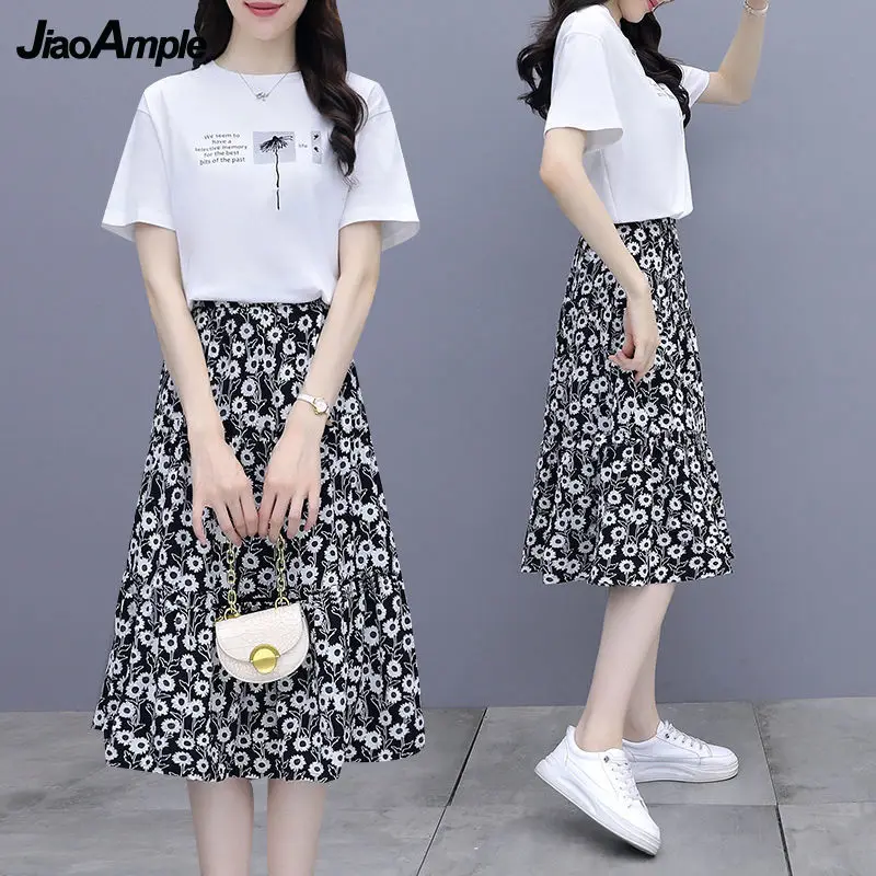 Miss Sparkling | Floral Chiffon Midi Skirt main image 1