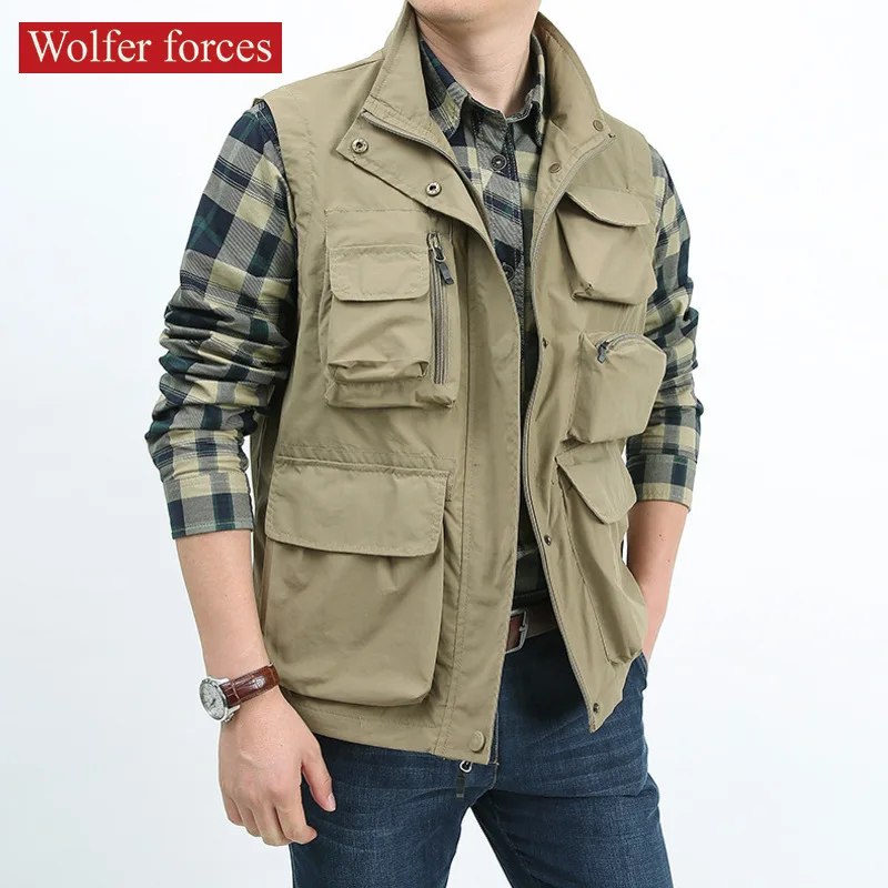 Jacket Men Photograph Vest Vest Coat Jacket Military Custom Bigsize Unloading Fashionable Casual Mesh Tools Pocket