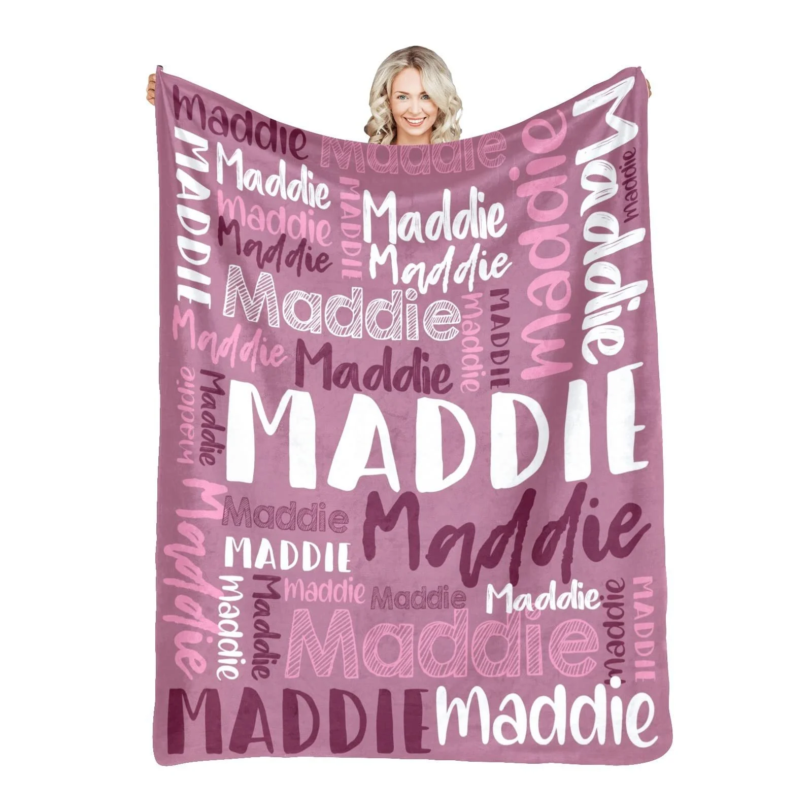 Personalized Flannel Baby Blanket - 30 Color Options, Custom Name, Monochrome Fleece Gift