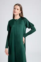 AS 2024 femme vêtements robe en satin boutonné design smocking manches robe maxi (Expédié en 1 jour) 1