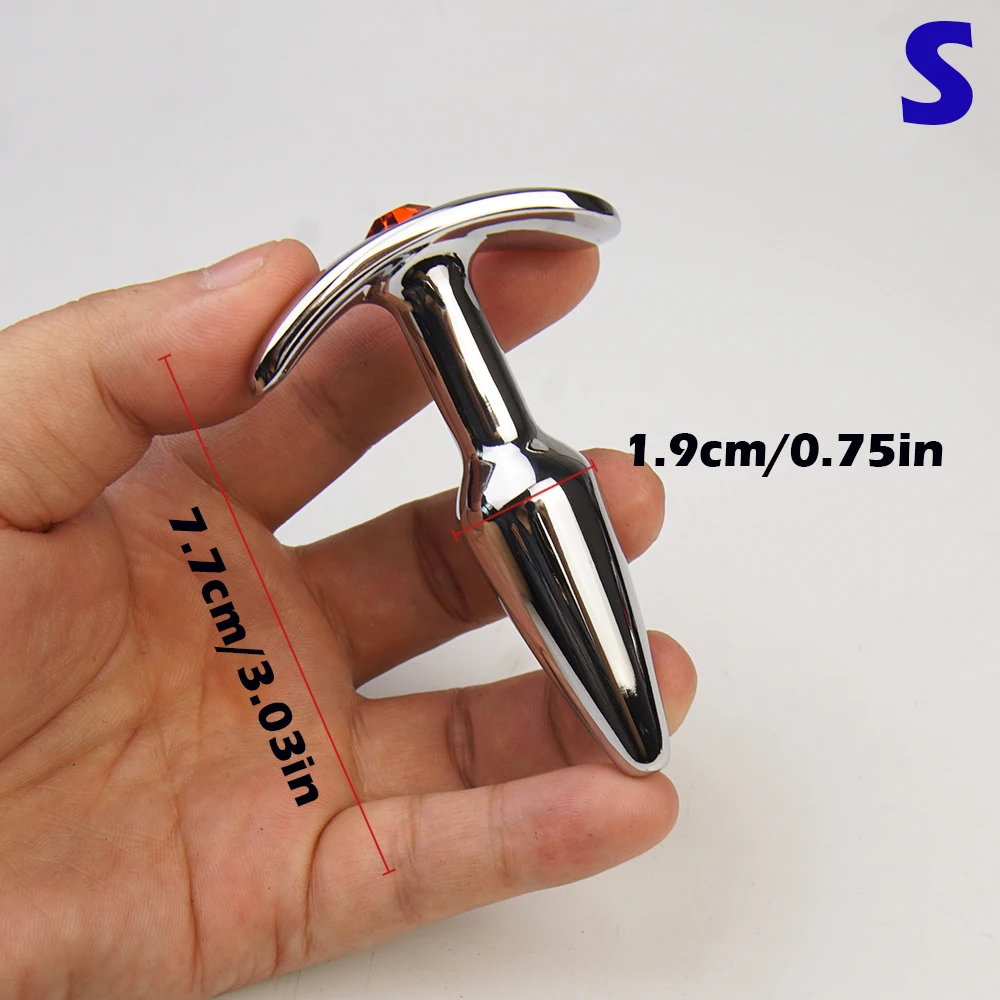 Metal Butt Anus Plug Sex Toy with Crystal Diamond Base,Adult Anal Trainer,Sex Toys for Couples,Analplug Buttplug