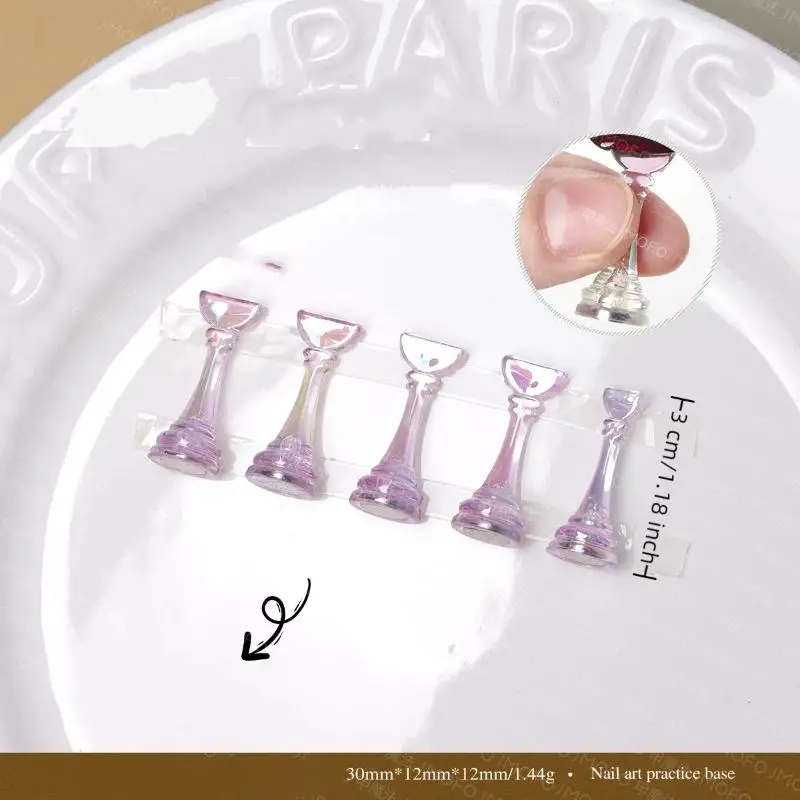 5개 자석 네일아트 연습용 체스 모양 아크릴 트레이닝 네일 팁 폴리쉬 디스플레이 스탠드 살롱 도구 키트