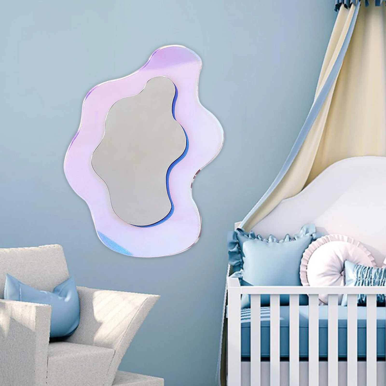 1x Makeup Mirror Acrylic Ornament Decorative Colorful Mirror for Office Home