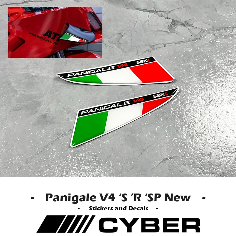 Flags Dreifarbig SBK 3D Flossen For Ducati Panigale V4 V4R V4S V4SP 23-24 3D Fairing Shell Decal Fixed Phoenix Wing Sticker