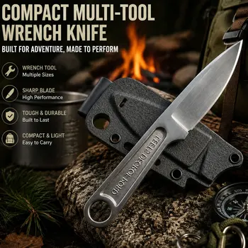 Coltello da Campeggio Multiuso Ultra Resistente – Lama Fissa Interamente in Acciaio Inox con Fodero, EDC Portatile per Campeggio, Escursionismo e Barbecue