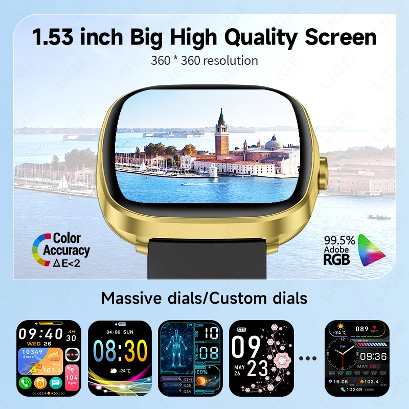 LIGE NEW Smart Watch Women Men Lady Gift Sports Fitness Watches Heart Rate Monitor Waterproof Smartwatch For Phones Android IOS