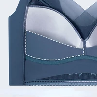 L-6L Women Large Bra Push Up Ice Silk Seamless upper Bralette Lace Wireless Summer Bras Plus Size Top Lingerie Underwear 15019 6