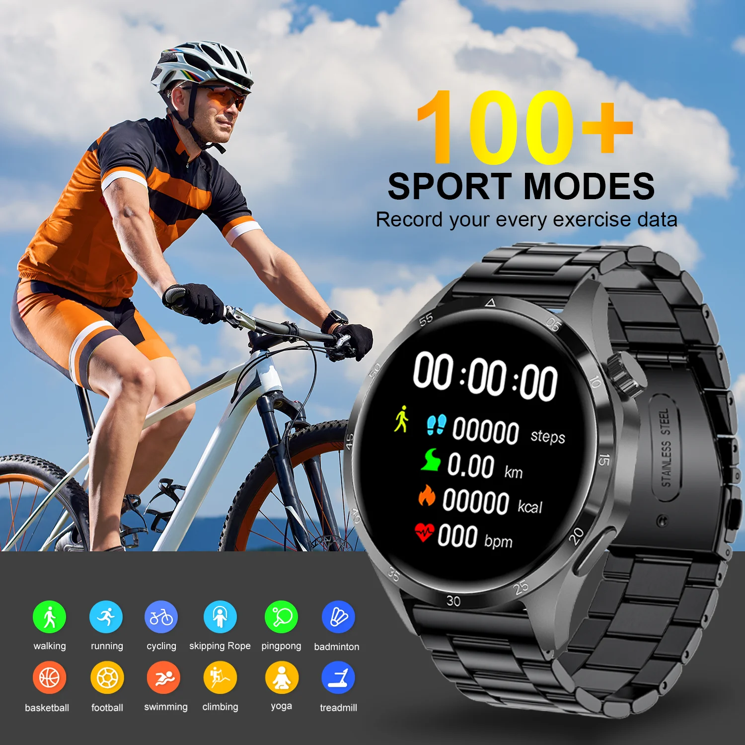 2023 Smartwatch GT4 Pro HD Full Touch Screen 2 Straps BT Music Calling  Reloj Inteligente Fitness Tracker GT4 Smart Watch From Spacex, $5.8