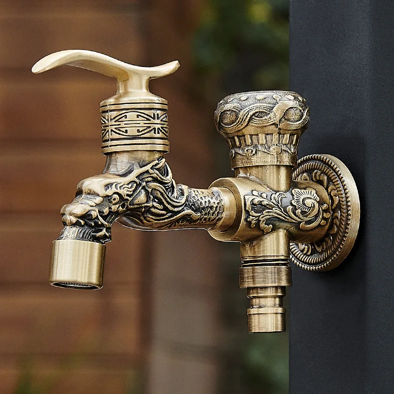 Robinet mural extérieur style antique 1/2 robinet de jardin - design nostalgique pour