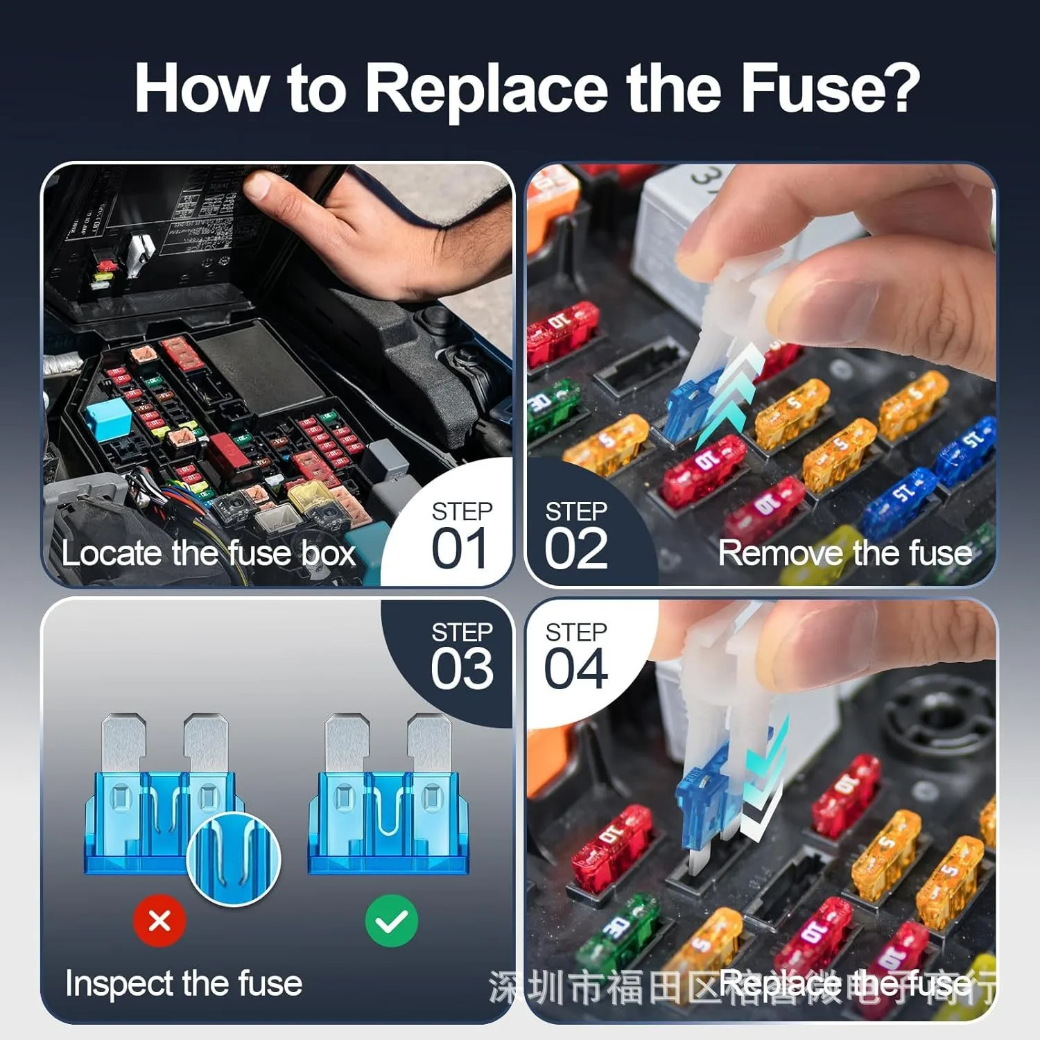 180Pcs Fuse Kit Car Fuses Assortment 3 Sizes Replacement Auto RV Truck Motorcycle Boat