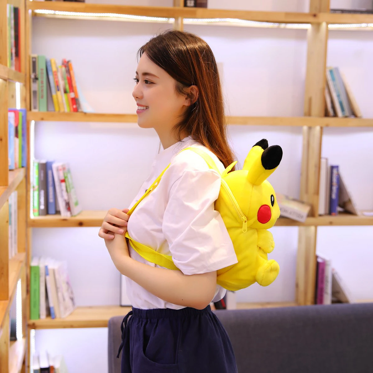 Kawaii Pikachu Backpack Plush Toy Pokemon Bag Stuffed Doll Cartoon Image Soft Schoolbag Christmas Gifts