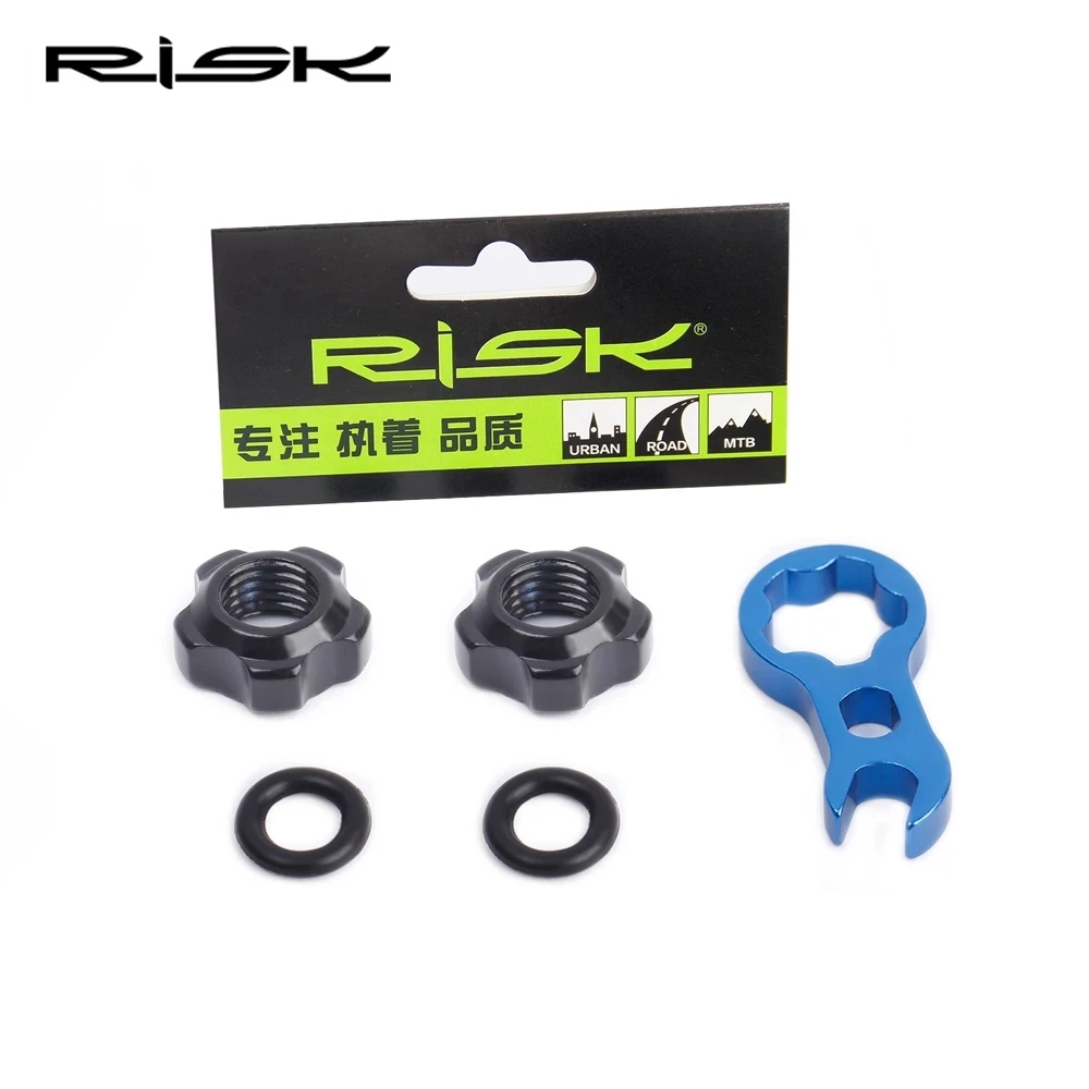 RISK Road Bike Valve Nut With 3 in 1 Valve Core Wrench Waterproof Washer Aluminum MTB Road Bike Presta Protection Caps bicycle tire valve cap,bicycle valve cap,valve cap,valve caps,bicycle tire valve nut,bicycle valve accessories,bicycle valve tool