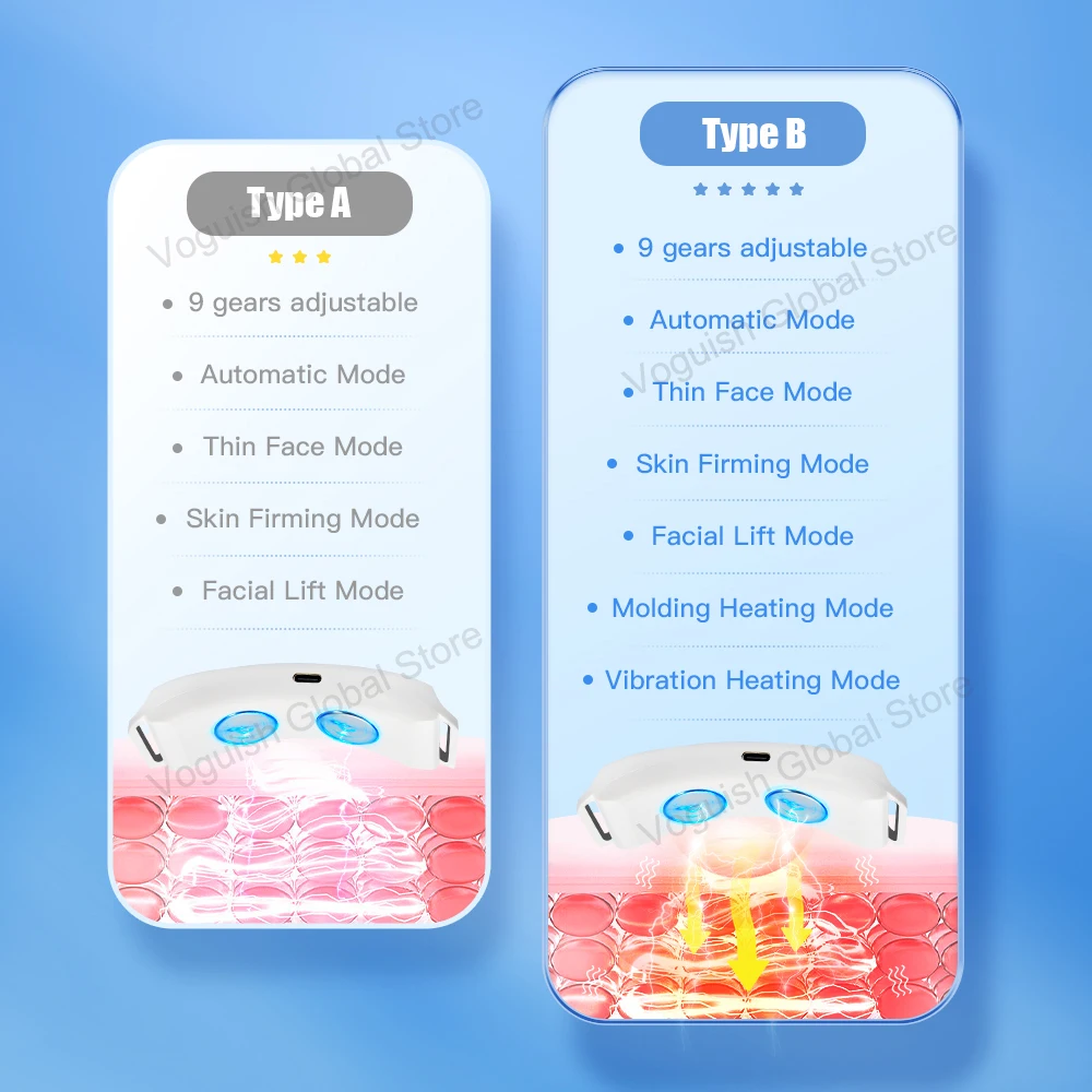 Vibration Chin-Up V Face Massager for Face EMS Facial Lifter Beauty Device Double Chin Remover V-Line Up Facelift Shaper Belt 4
