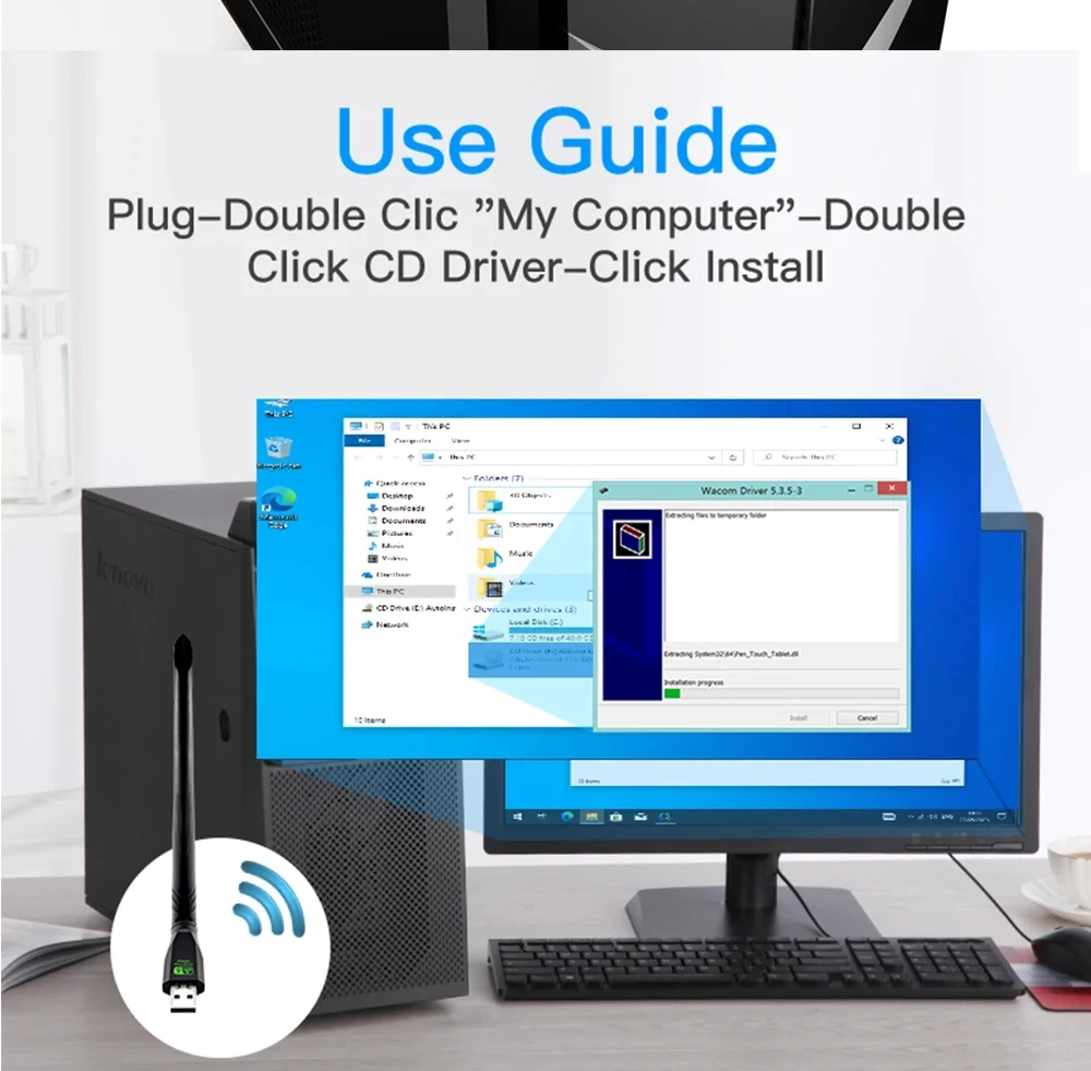 WIFI 6 USB 어댑터 AX286 네트워크 카드 동글 2.4GHz 802.11AX 안테나 신호 수신 노트북용 Windows 10 11