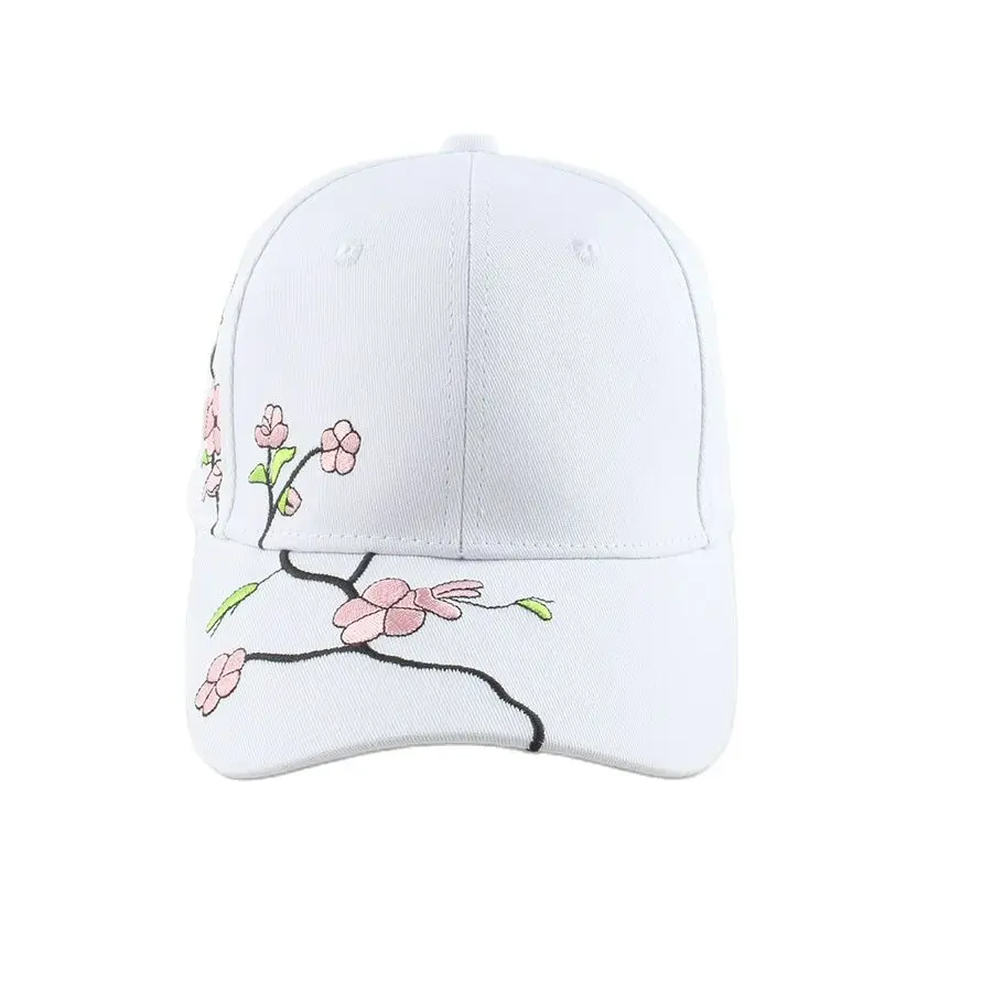 Women Flower Embroidery Baseball Cap Summer Outdoor Adjustable Visor Sun Hat Cotton Hip Hop Snapback Caps