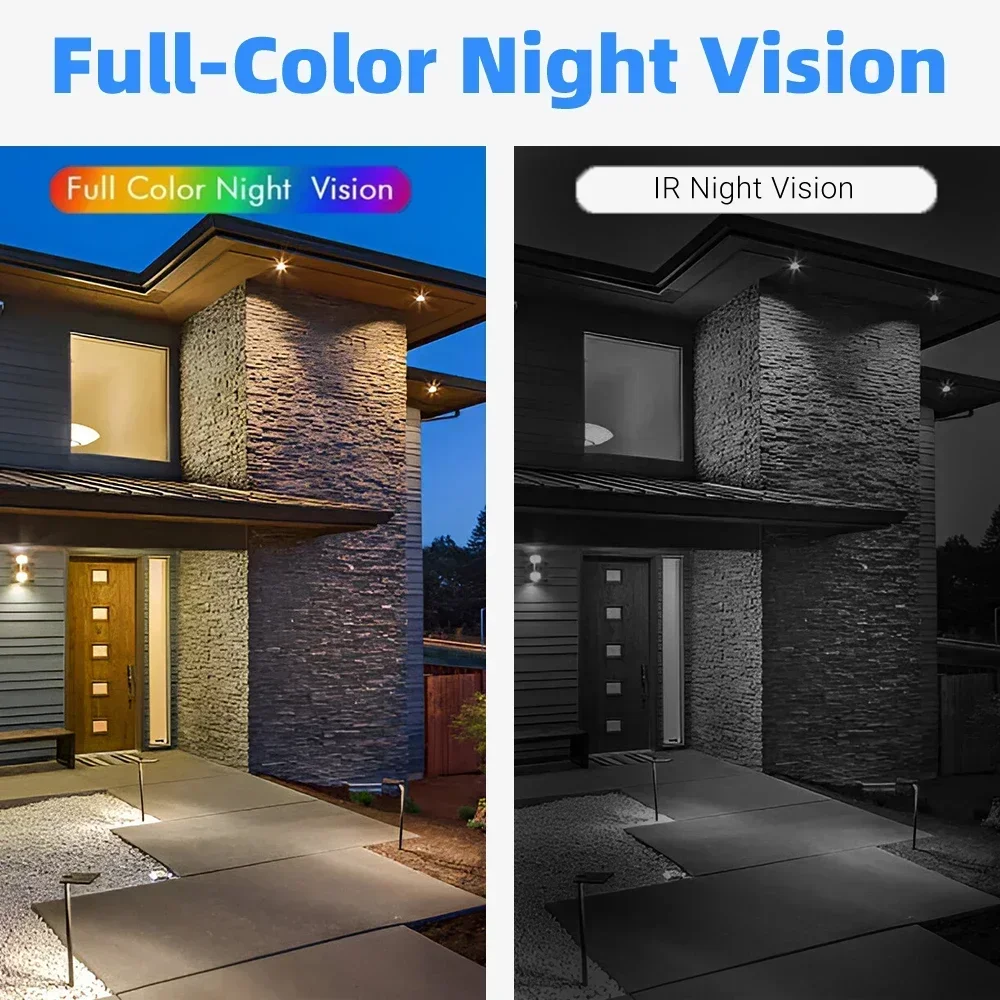 2K 5MP Solar Security Camera Wireless Outdoor Color Night Vision Battery Powered Support 2.4G WiFi, PIR, Waterproof, 2-Way Alexa 4