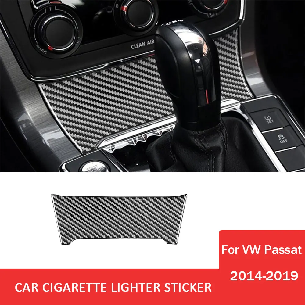 

Car Cigarette Lighter Panel Trim Sticker Carbon Fiber Cover for Volkswagen VW Passat 2014-2019 Auto Interior Accessories