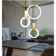 

Minimalist Postmodern Creative Personalized Living Room Villa Stair Chandelier Nordic Light Luxury Circular Light Fixtures