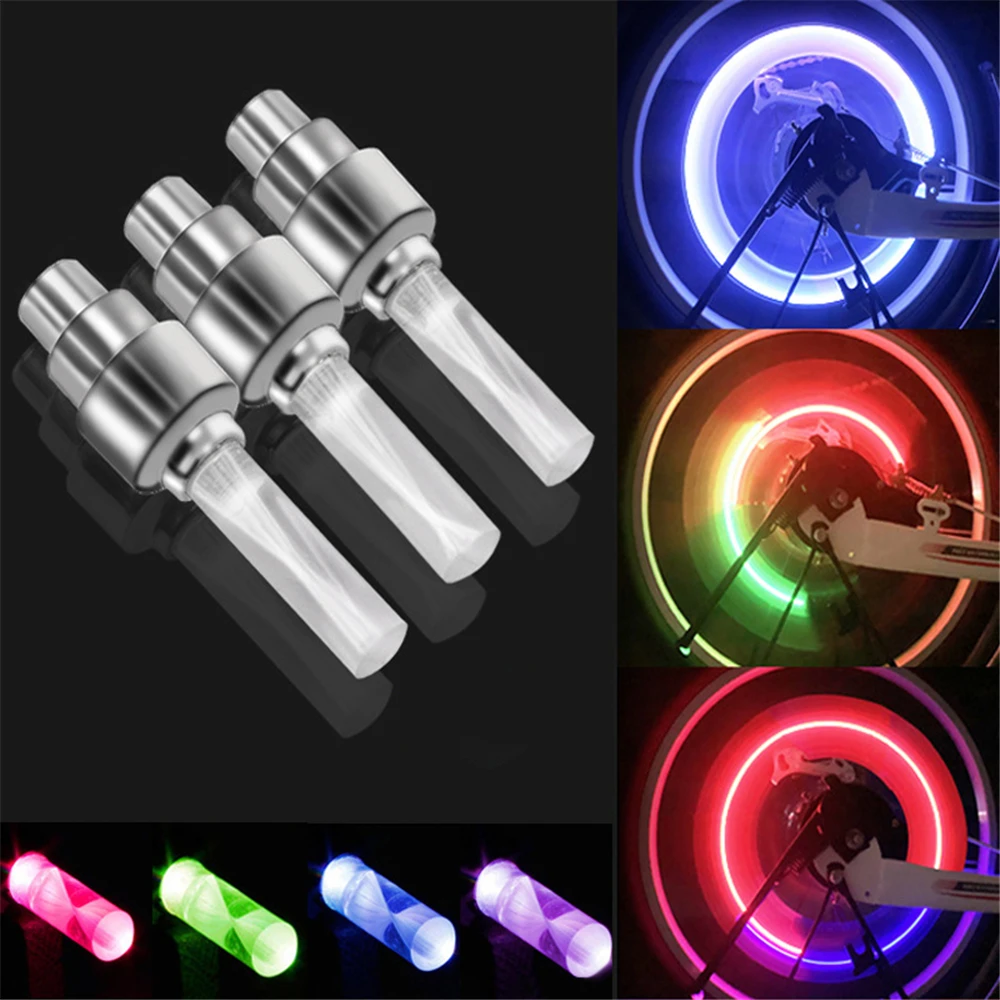 1pcsBikeValveLightWithBatteryMountainRoadBikeBicycleLights