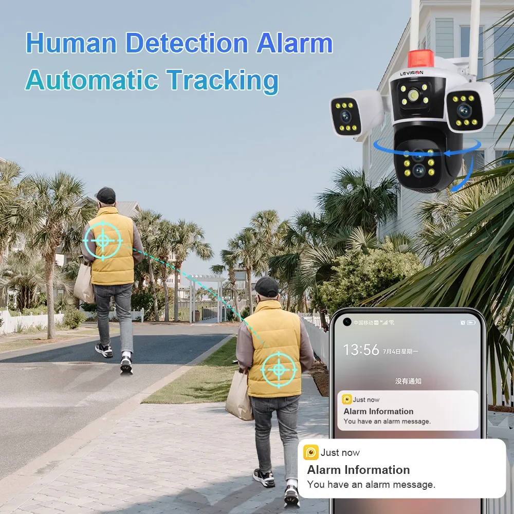 Ls Látás 16MP hármas képernyők wifi Ip camer Szikratávirát kültéri 8K Négyen objektív PTZ Kölcsönös Teletonbeszélgetés automat nyomkövető Vízhatlan esőköpény CCTV Kamera