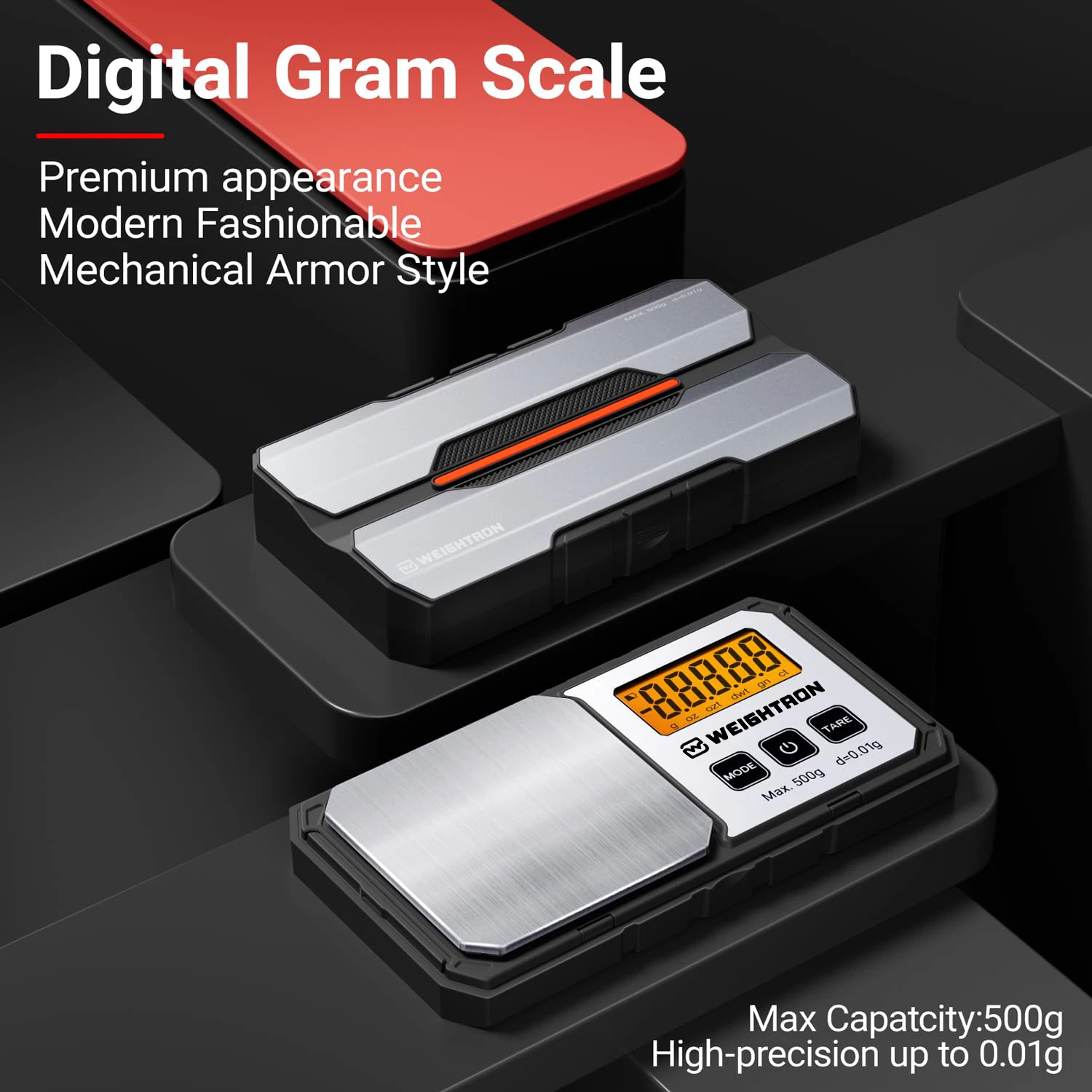 Digital Pocket Gram Scale 500g x 0.01g Small High Precision Portable Scale Digital Weight Grams and Oz 50g Cal Weights