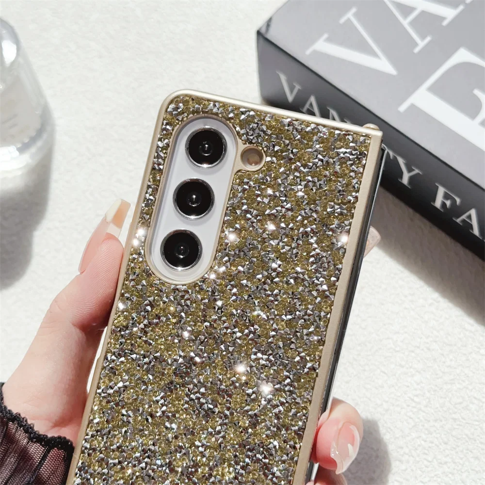 Colorful Phone Case For Samsung Galaxy Z Fold 3 4 5 5G Glitter Protective Shell Fold5 Fold4 Fold3 Cover