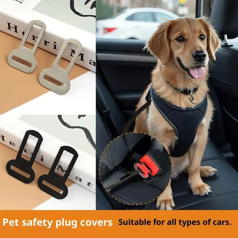 5Pcs Thick Pet Seat Belt Adapters Seat Belt Clip Seatbelt Lock Buckle Plug Car Metal Clips For Pet Leashes Car Accessories S6cfddfe265c4461fa74194ec23f496ddG