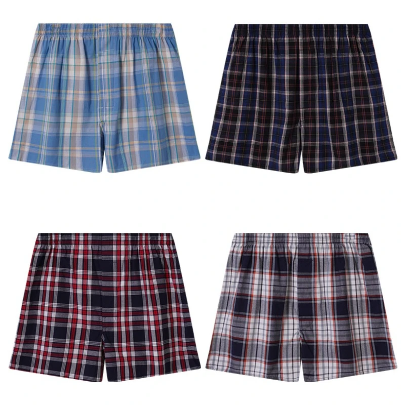 5pcs Classic Plaid Boxers Mens Underwear Men's Panties Arrow Pants Casual High Quality Boxer Cotton Boxers Shorts Mens Underwear