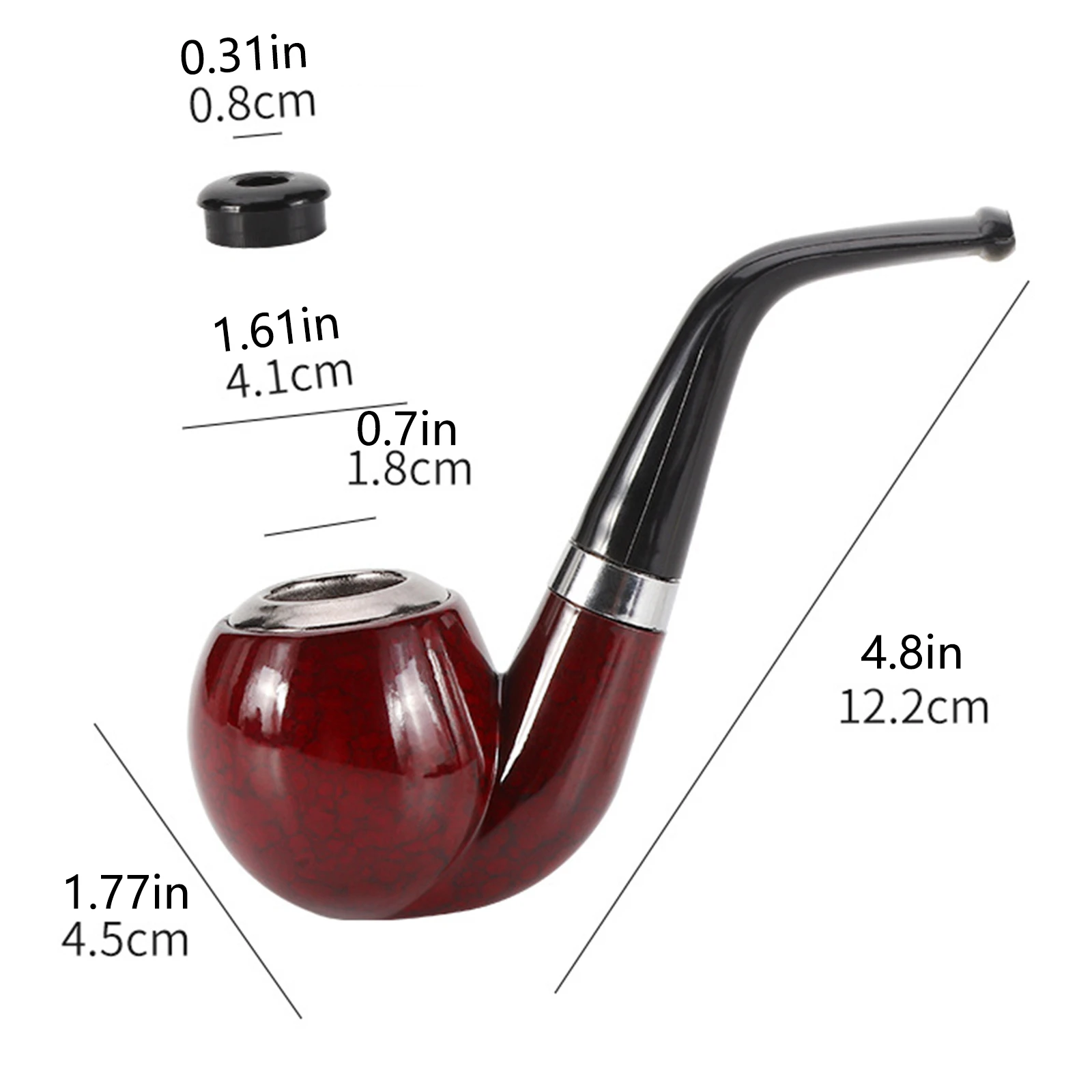 1pc Short Handle Resin Wooden Curved Pipe for Tobacco Smoking tobacco pipe tobacco smoking accessories