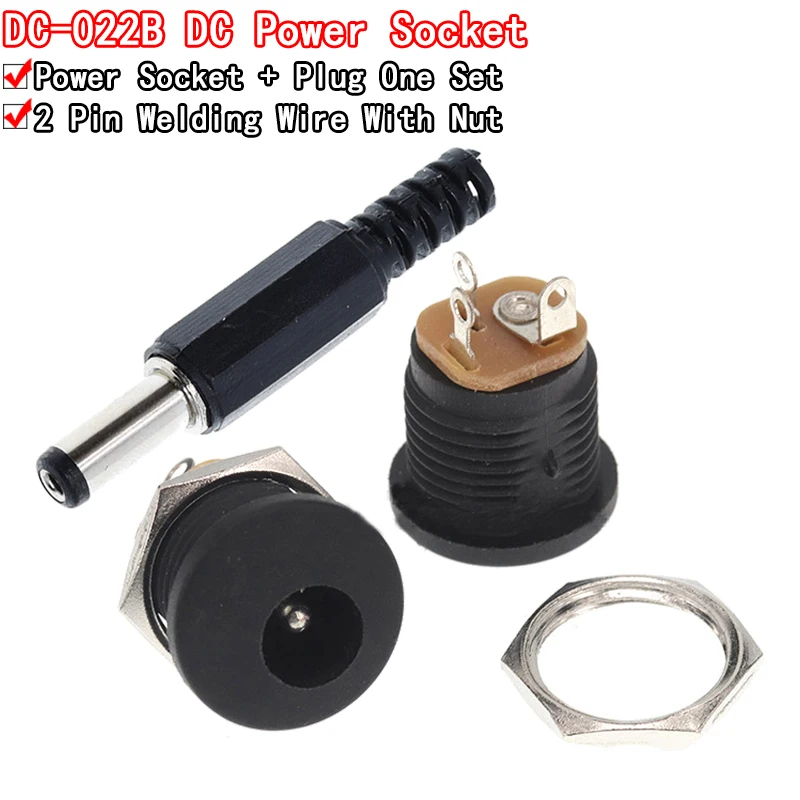 10 Stück DC-022 5,5–2,1/5,5 x 2,1 mm DC-Steckdose/DC-Anschluss, Panelmontage, DC022