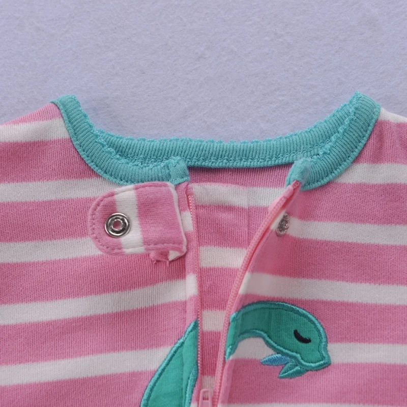 Winter Baby Clothes Newborn Boys Girls Warm Footed Fleece Jumpsuit Cute Dinosaur Rompers Fox Zipper Cotton Infants Pajamas 0-12M 2
