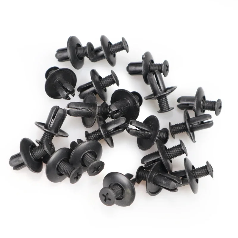 Car 8mm Plastic Rivets Fastener Clips - Push Type Black Trim Panel Retainer for Door & Dashboard, Fit Toyota Audi & More