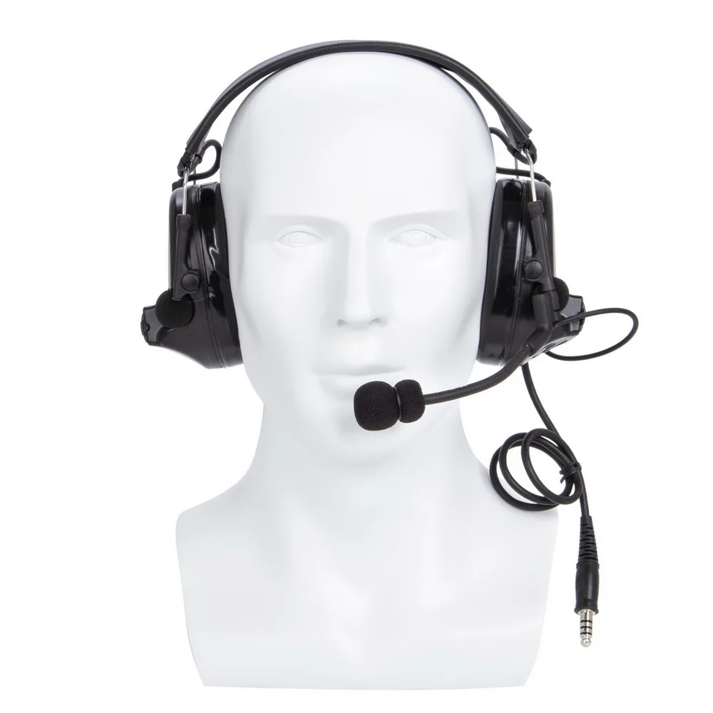 U94 PTT+black Tactical Headset and Noise Reduction Hearing Protection Shooting Headphone for Hytera Walkie Talkie Earpiece PD780