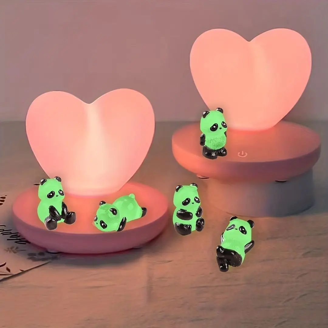 Panda Doll 1pc Shines in the Dark Micro Landscape Horticultural Potting Decoration Outdoor Courtyard Lawn Decoration