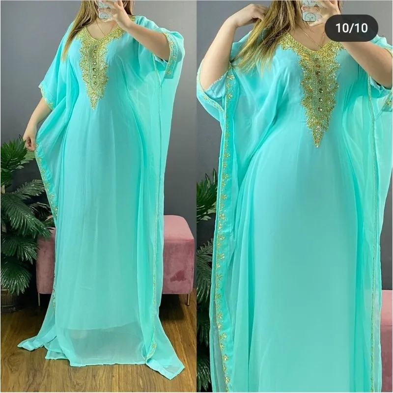 Turquoise Kaftans Farasha Abaya Dress From Dubai Morocco Is A Very Fancy Long Dress
