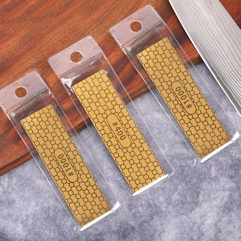 Diamond Double-sided Sharpener Stone Kitchen Outdoor Knife Grinding Tools Honeycomb Titanium-plated Whetstone | Дом и сад