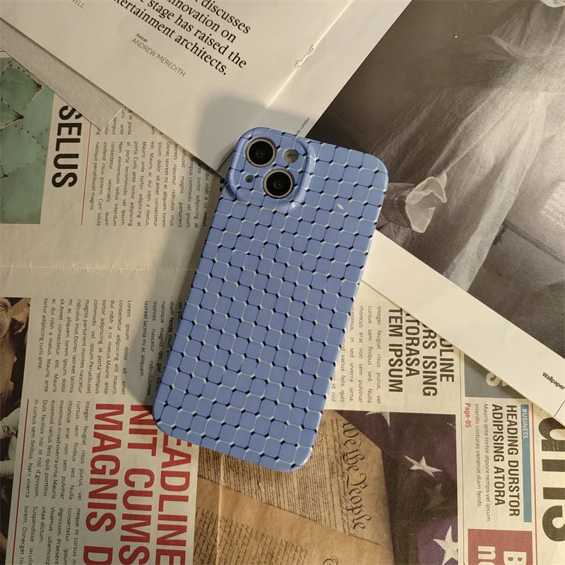 

Suitable for iPhone 14 Pro Max 13 12 Mini 11 X XR XS 7 8 Simplicity Checkered pattern Soft Shockproof Fall Protection Case