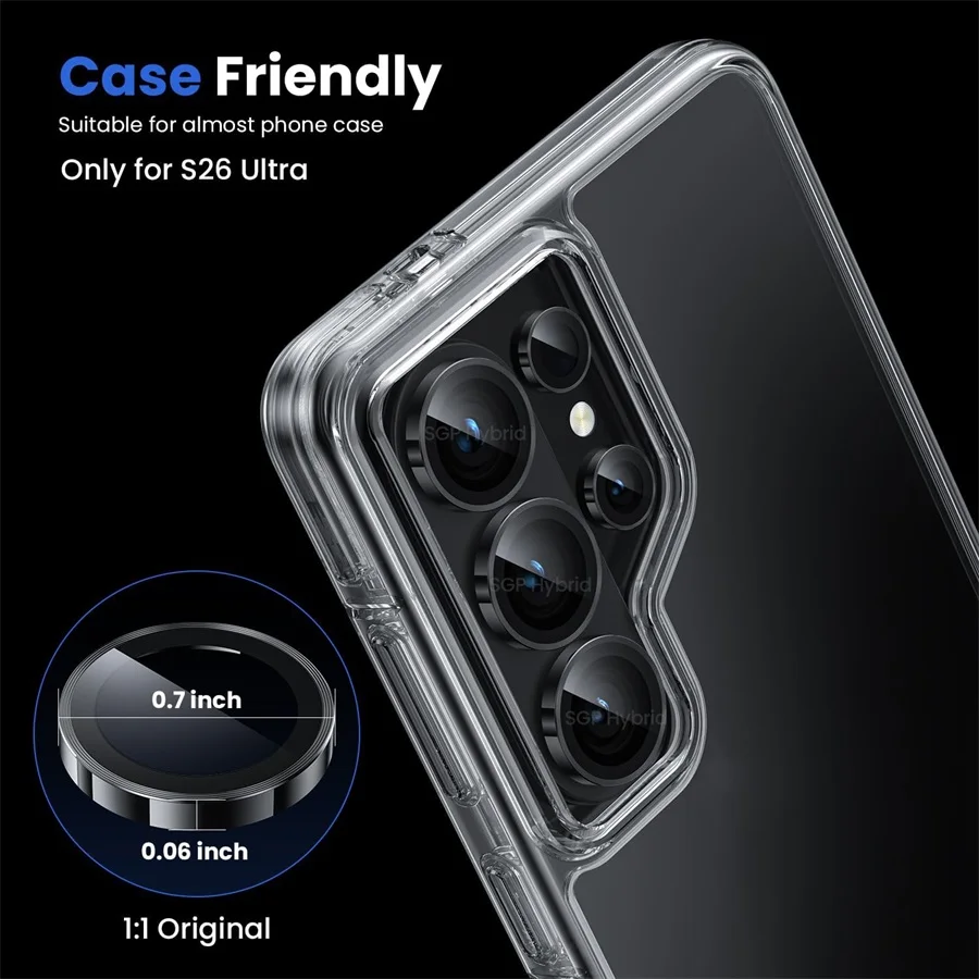 Enhanced Metal Ring Lens Glass Camera Protector Cover - Premium Accessories