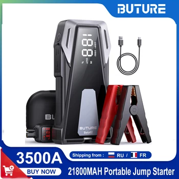 BUTURE Avviatore di emergenza per auto 2500A Caricabatteria per autoveicoli Avviatore per auto Banca di potere portatile Ampio display Potente booster per auto