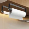 Space Aluminum Kitchen Roll Holder Wall Mounted Paper Towel Holder Kitchen Under Cabinet Roll Paper Holder for Bathroom Kitchen 2