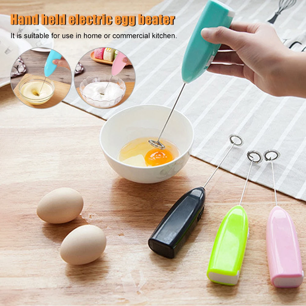 Description Picture 2 of itemElectric Milk Frother Battery Powered Handheld Egg Beater Milk Foamer Wireless Whisk Blender Egg Whisk Tool Cooking Accessories