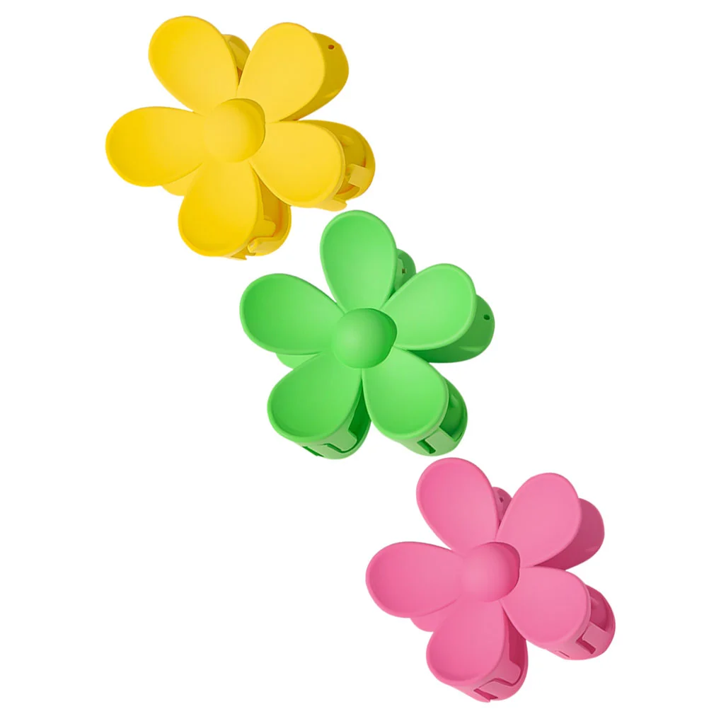 

3 Pcs Flower Clips Spring Summer Clops Accessories Women Iron Jaw Rollers