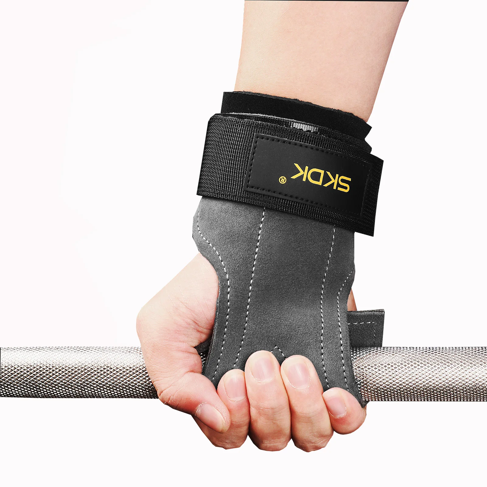 

Wear-Resistant Cowhide Palm Protective Gear Non-Slip Wrist Protection Equipment Fitness Weightlifting Booster Belt For Gym