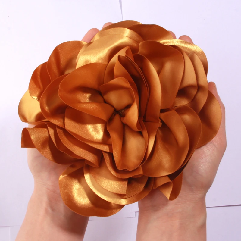 19 cm große super große Blume, beliebt in Europa, handgefertigte Satin-Blumen, künstliche Blumen für Hochzeit, Braut-Dekoration – Detail 21