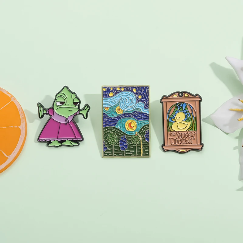 Cartoon Animierte Filme Rolle Emaille Pin Kuschelige Entlein Zeichen Brosche Rucksäcke Revers Abzeichen Schmuck Zubehör Geschenke für Fans – Detail 6