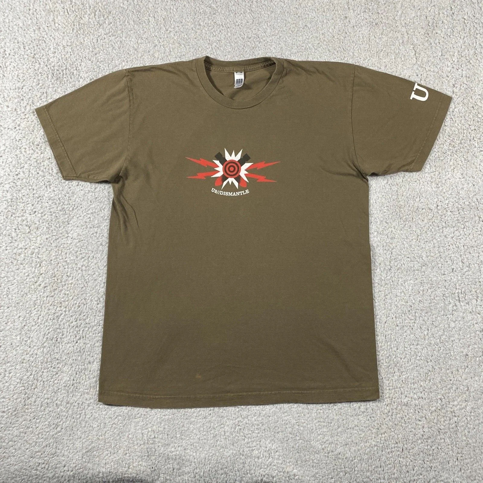 Vtg U2 Camicia Da Uomo Vertigo Mens Large Vertigo Tour 2005 Band Tee Concert Shirt