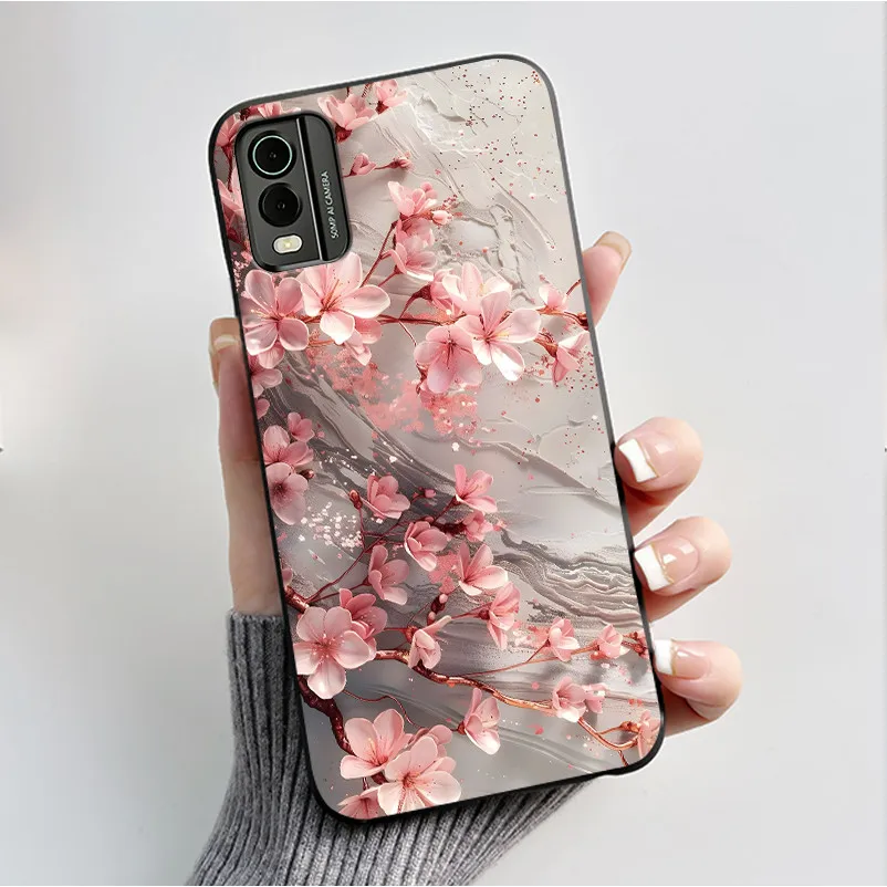 Black Soft Silicone TPU Luxury Fashion Flower Butterfly Phone Case