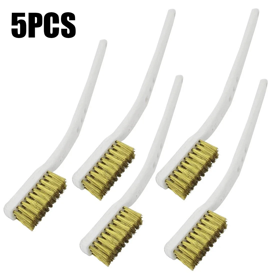 5Pcs 175mm Brass Wire Brush Mini Paint Rust Remover Steel Wire Brushes Industrial Metal Polishing Burring Cleaning Brush 4