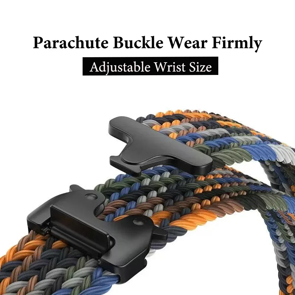 Parachute Buckle Nylon Braided Loop Strap - Flexible Bracelet Watch Band